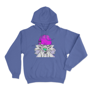Neon Grin Hoodie Blue