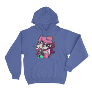 Pink Hat Hoodie Blue